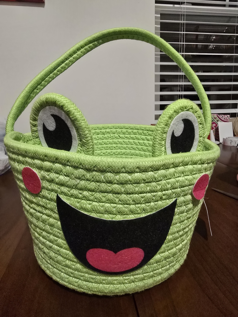 Joyward Green Frog 🐸 Rope Carry Basket with Handle, New with Tags!